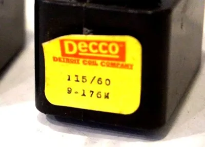 2 NEW DECCO 9-176M COILS 115/60 9176M