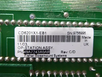 Fisher Rosemount CD6201X1-EB1 Operator Station 49A7243X0AR Rev. C/D Used