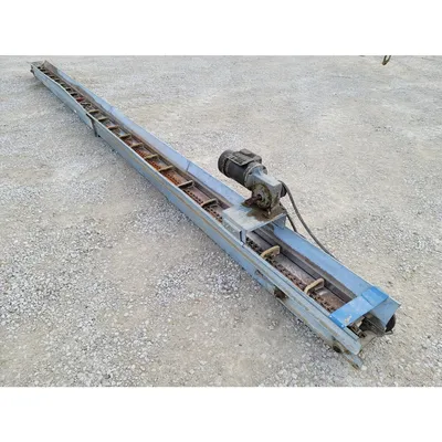 Used 7"W X 23'-5"L Galvanized Single Chain Drag Conveyor