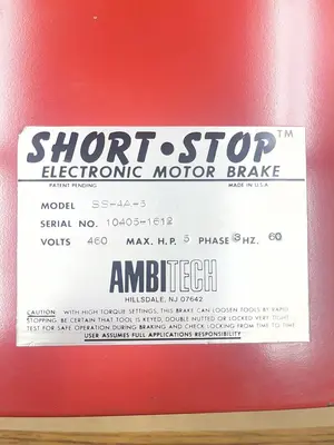 AMBITECH SS-4A-5, SHORT-STOP 5 HP, 460 VOLT ELECTRIC BRAKE