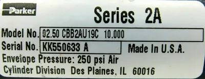 NEW PARKER 02.50-CBB2AU19C-10.000 CYLINDER 0250CBB2AU19C10000