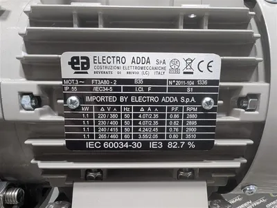 Plastifer / Electro Adda VSB20 Low Pressure PolyFan Blower 294.3 CFM ~7.5" New