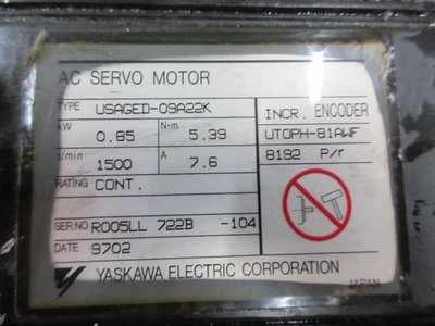 USED 1997 USED HAAS PARTS AND TOOLING HAAS SIGMA-1 09 (LONG) #93-62-0013 SERVO AXIS MOTOR