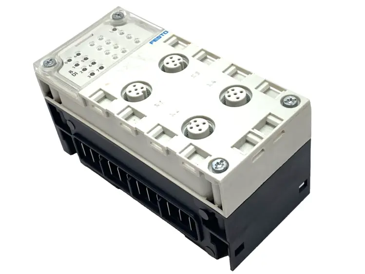 Used Festo Manifold Block 195704 w/ CPX-GE-EV Block, 8 DI PLC Input & Output Michigan US | Maverick Industrial Sales #1397913