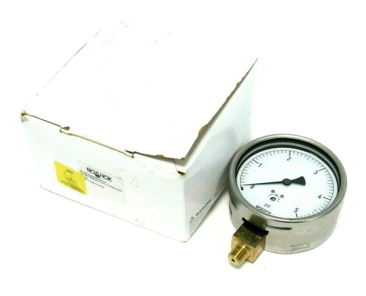 NEW NOSHOK 40-200-5 PRESSURE GAUGE 5 PSI 1/4" NPT 402005