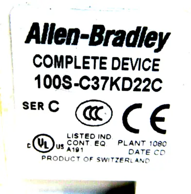 ALLEN BRADLEY 100S-C37KD22C SAFETY CONTACTOR 100SC37KD22C NEW, SURPLUS