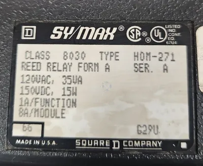 SQUARE D SY/MAX HOM-271 8030 SERIES A OUTPUT MODULE. Loc3A-21