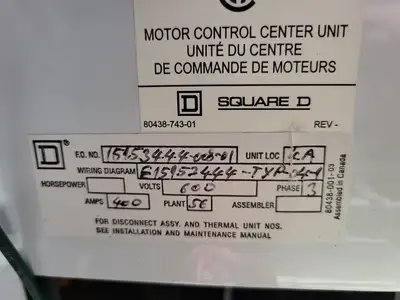 USED SQUARE D MODEL 6