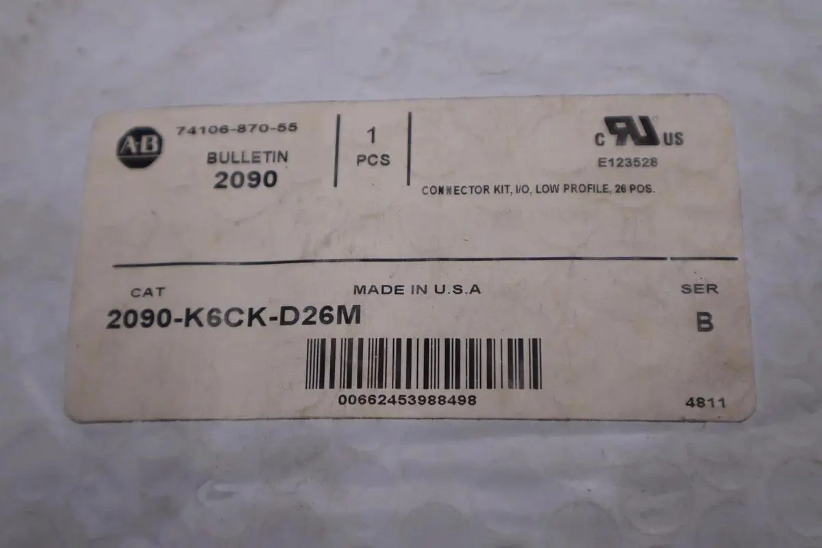 LOT OF 2 - ALLEN BRADLEY 2090-K6CK-D26M SER.B CONNECTOR - STOCK GF291A