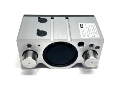 P5T-C063DHSN025 | Parker  Pneumatic Guided Cylinder 145 PSI 63mm Bore 25mm Stroke - New – Open box