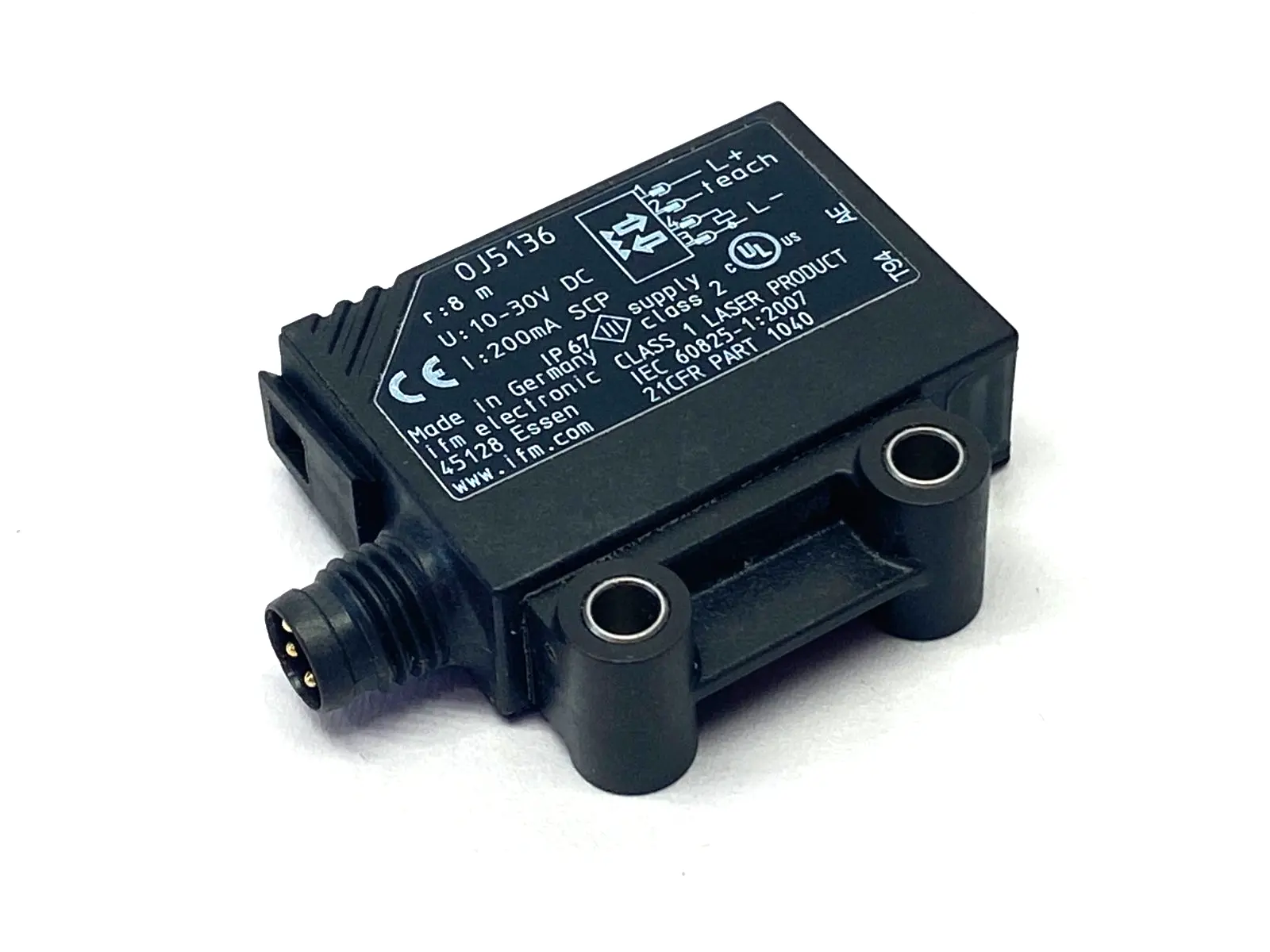 Used ifm Retro-Reflective LASER Sensor, M8, OJPLFPKG/SO/AS Photoelectric Sensors Michigan US | Maverick Industrial Sales #1395089