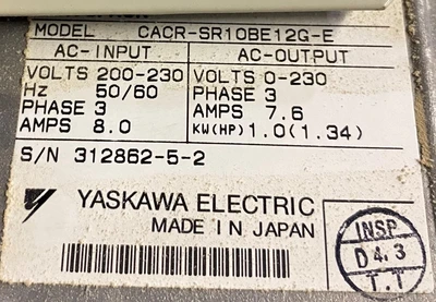YASKAWA SERVOPACK SERVO DRIVE