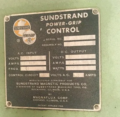 USED Sunstrand Magnetic Chuck