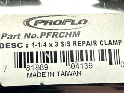 USED PROFLO REPAIR CLAMP 1-1/4" X 3" STAINLESS STEEL