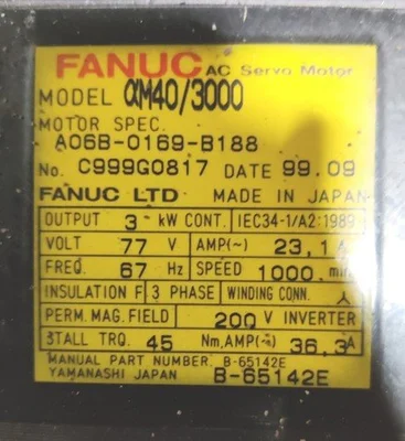 GE Fanuc A06B-0169-B188 servo Makino send me an offer!