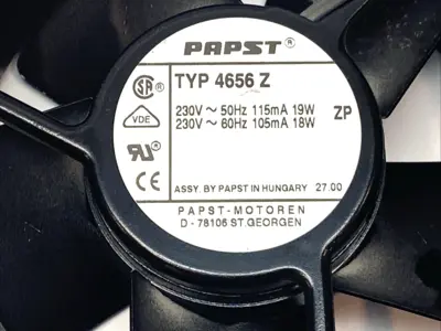 Used PAPST Axial Fan 230VAC 119mm x 119mm x 38mm 4656Z MISSING COVERS Electronic Component Fans Michigan US | Maverick Industrial Sales #1394256