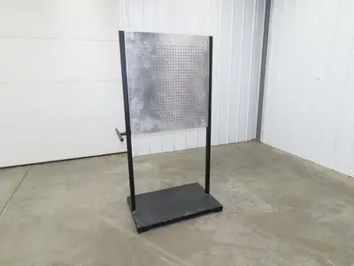 Mobile Work Cart Pegboard Workstation No Caster Wheels 31x34" W/ 34x22" Base