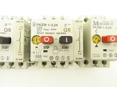 Klockner Moeller PKZM 1-0,24 Manual Motor Starter 1/2HP 690V 3PH 0.24A Lot Of 4