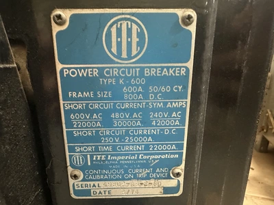 ITE Imperial Corporation 50/60HZ For low power distribution