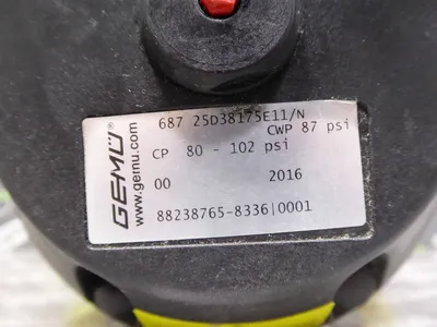 1" GEMU 687 25D38175E11/N Straight Diaphragm Valve 80-102 PSI Surplus