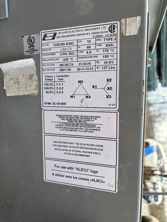 Used 2020 BEAVER TVR10S-H34C Transformers British Columbia CA | Lenmark #1426806