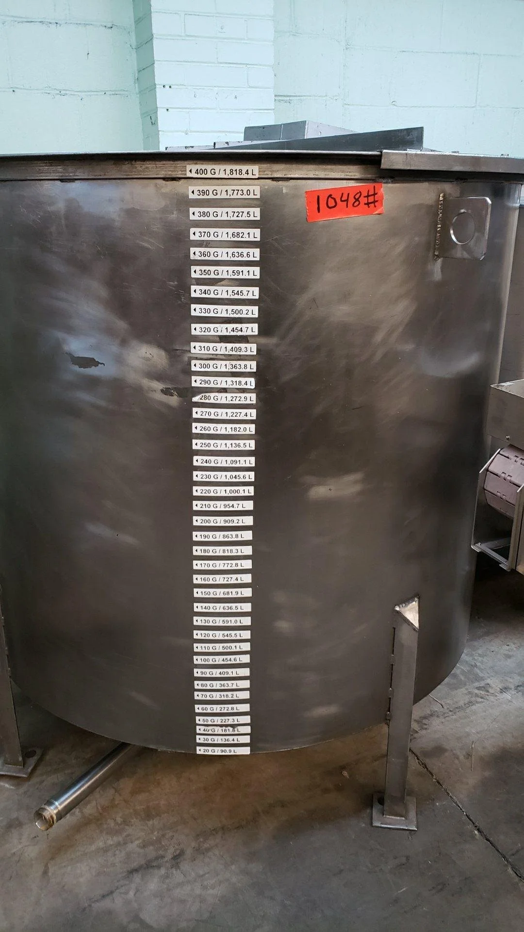 Stainless steel Tank 400 US Gal #1048