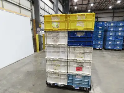 ORBIS Stakpak Stackable Plastic Tote Container Bin 24x22x14" Mixed Colors Lot 20