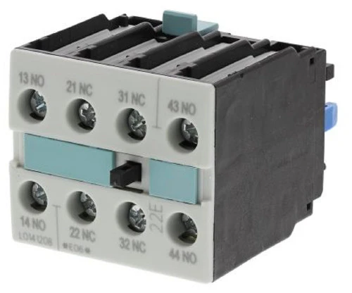 Siemens 3RH1921-1HA22 Auxiliary Switch Block for Contactor, S0-S12 Size, 4 Pole [New]