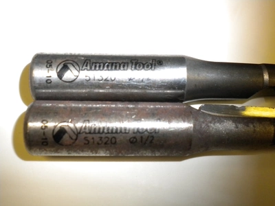 USED Amanda Tool opposite shear staggered tooth plunge router bits