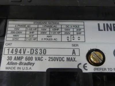 USED ALLEN BRADLEY 1494V-DS30 SER A