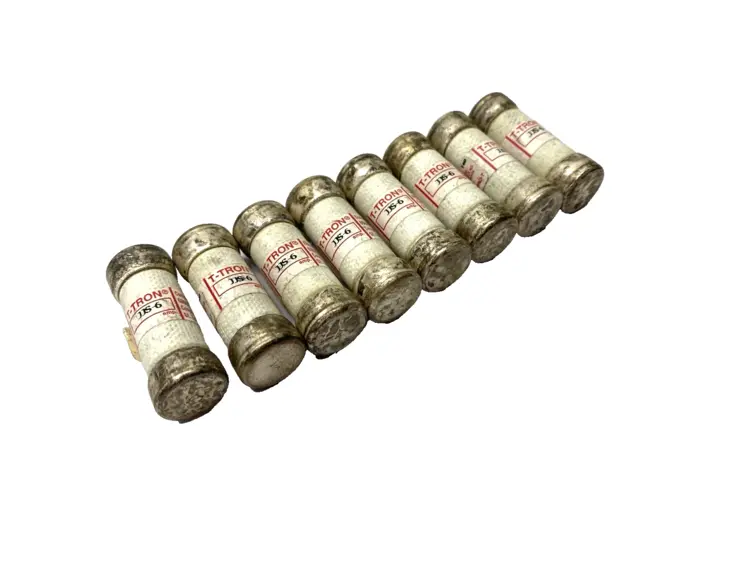 Used COOPER BUSSMANN T-TRON FAST-ACTING FUSE CLASS T 600VAC 6A LOT OF 8 Fuses Michigan US | Maverick Industrial Sales #1089960