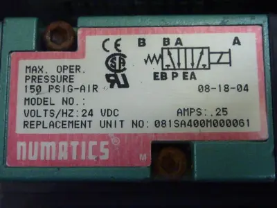USED NUMATICS 081SS400M000061