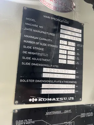 USED 1986 KOMATSU PRESSES KOMATSU OBS80-3 PRESS
