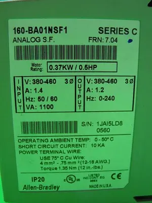 USED ALLEN BRADLEY 160-BA01NSF1 SER C