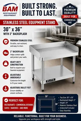 30"x 36" Stainless Steel Equipment Stand with Galvanized Undershelf