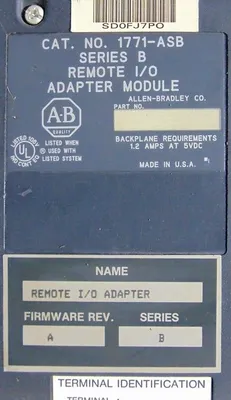 Allen Bradley 1771-ASB PLC-5 Remote I/O Adapter Module FW Rev. A Series B Used