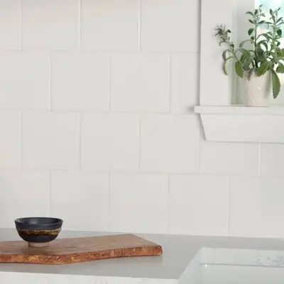 Dal-Tile LuxeCraft LC15 White 6x6 Tile - 48 Tiles/Box, 12 SF Coverage 3 Boxes