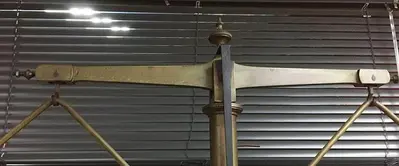 2899-385 Antique H. Kohlbusch Balance Beam Scale with Set of Weights Circa 1890