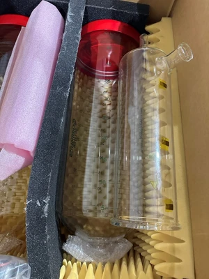 CHEMGLASS CG-1968-X-14 GLASS REACTOR W/ 3 VES
