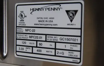 USED Henny Penny NUMBER: