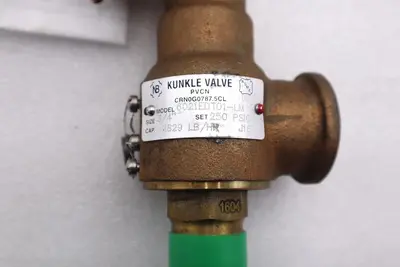 NEW KUNKLE 6021EDT01-LM RELIEF VALVE 3/4" 250 PSIG CAP 2829 LB/R J16 #L-628