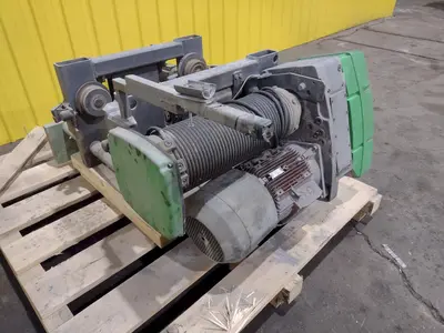 10 TON STAHL SINGLE-GIRDER OVERHEAD CRANE CABLE HOIST & POWER TROLLEY: STOCK #19748