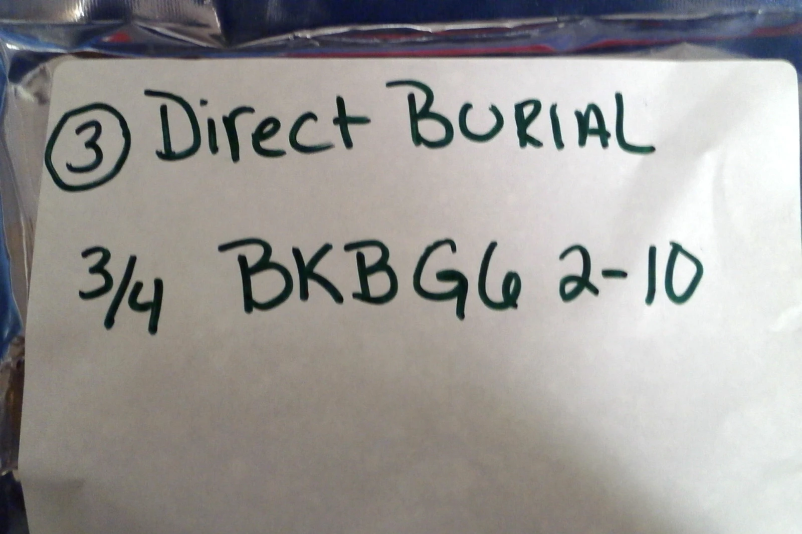 USED DIRECT BURIAL 3/4 BKBG6 2-10