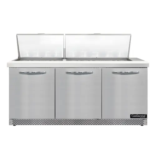 Continental D72N27M-FB 72" Designer Line Sandwich/salad Prep Table W/ Refrigerated Base, 115v