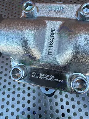 USED ITT PURE FLO STAINLESS STEEL DIAPHRAGM VALVE W/  1" SANITARY FITTINGS