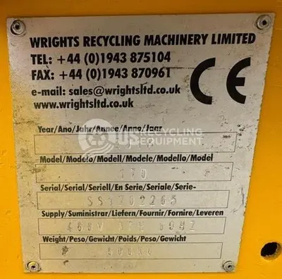 Used 2018 WRIGHTS RECYCLING EQUIPMENT LTD 170 CABLE STRIPPER Wire Strippers Indiana US | US Recycling Equipment #1301568