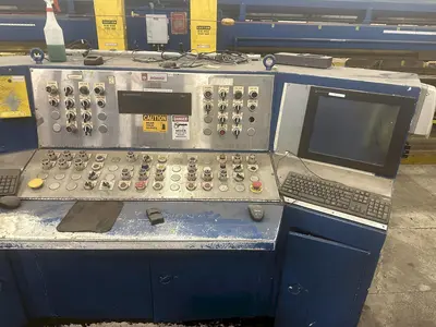 400 TON FUKUI BLANKING PRESS. 72" X .128" X 70,000 LB SERVO FEEDLINE STOCK #  0956723