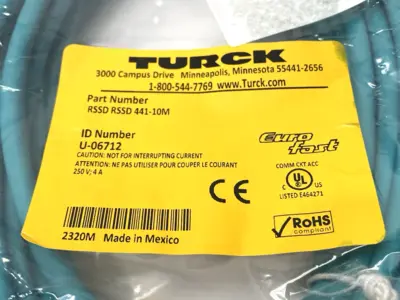 New | in-Stock TURCK RSSD RSSD 441-10M, U-06712 Cable & Wire | Maverick Industrial Sales #1108162