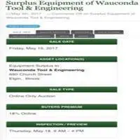 Surplus Industrial Equipment Auction in Chicago Area - Wauconda Tool & Engineering