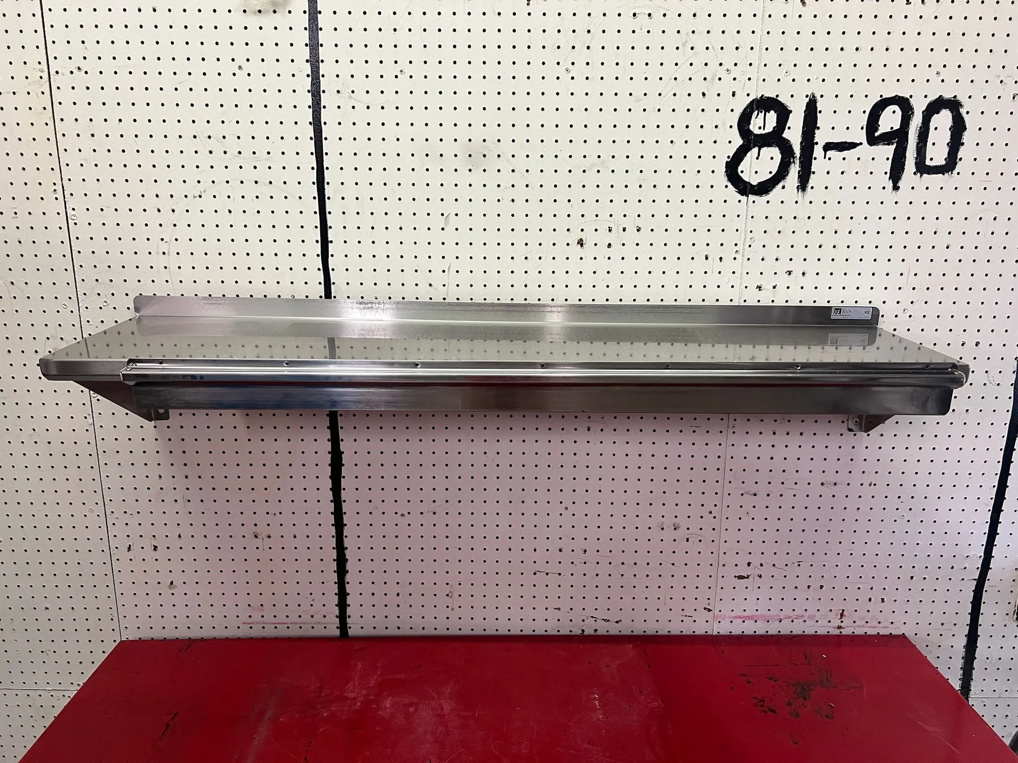 Used John Boos Used 54" X 12" Stainless Steel Shelf with Ticket Rail Racks/Shelving Illinois US | Falcon Restaurant Supply #1375098